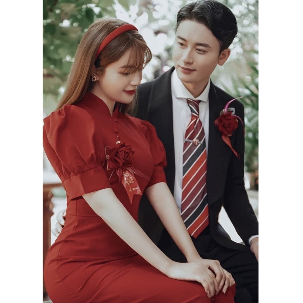 Đầm đỏ cổ tàu 2 mẫu siêu hot