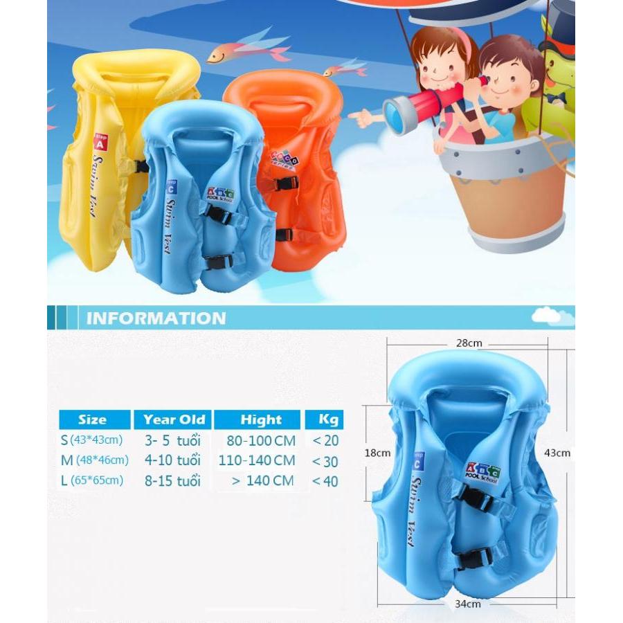 Áo phao bơi trẻ em ABC S/M/L