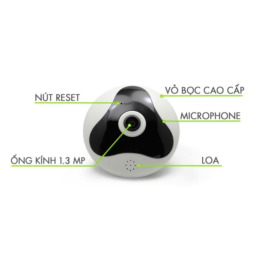 Camera IP wifi quay toàn cảnh 360 độ Panorama NetCAM VH01, Full HD 1080P, Đàm thoại 2 chiều - Hàng chính hãng