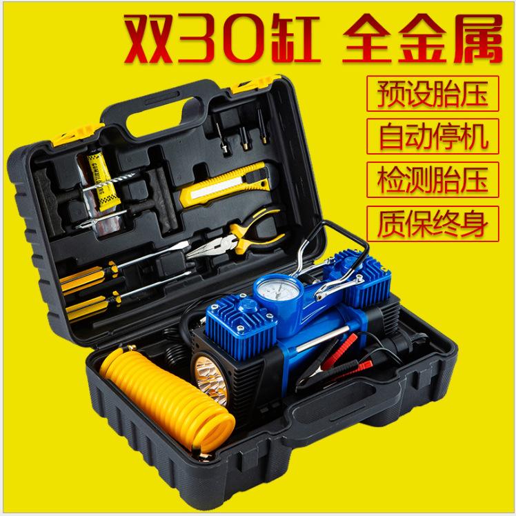 Máy bơm không khí ô tô đặc biệt hai xi lanh áp suất cao công suất cao SUV di động đa chức năng bơm hơi lốp ô tô máy bơm không khí