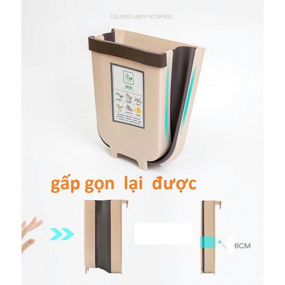 Thùng rác thông minh gấp gọn gắn cạnh tủ bếp, xe ô tô -TRGG