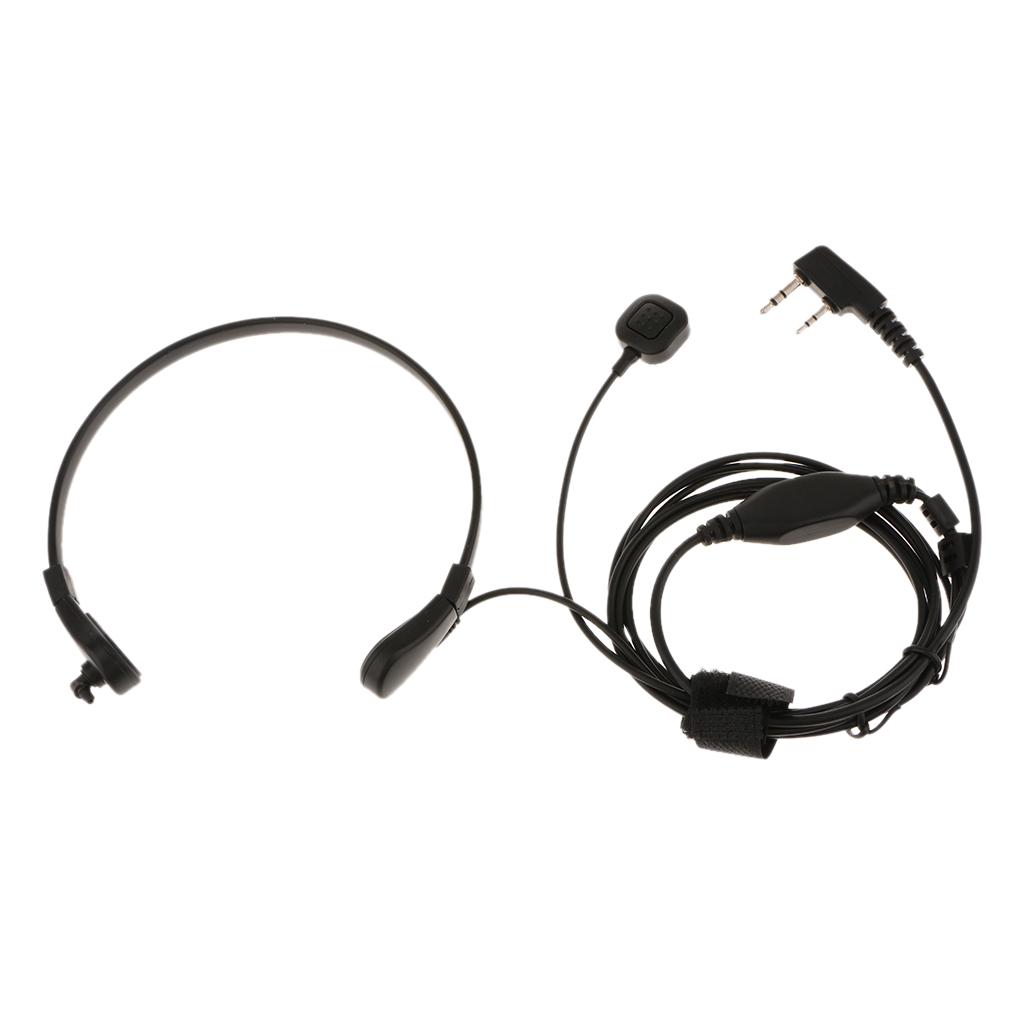 Throat Mic Covert Acoustic Tube Earpiece Headset With PTT for Two Way Radio