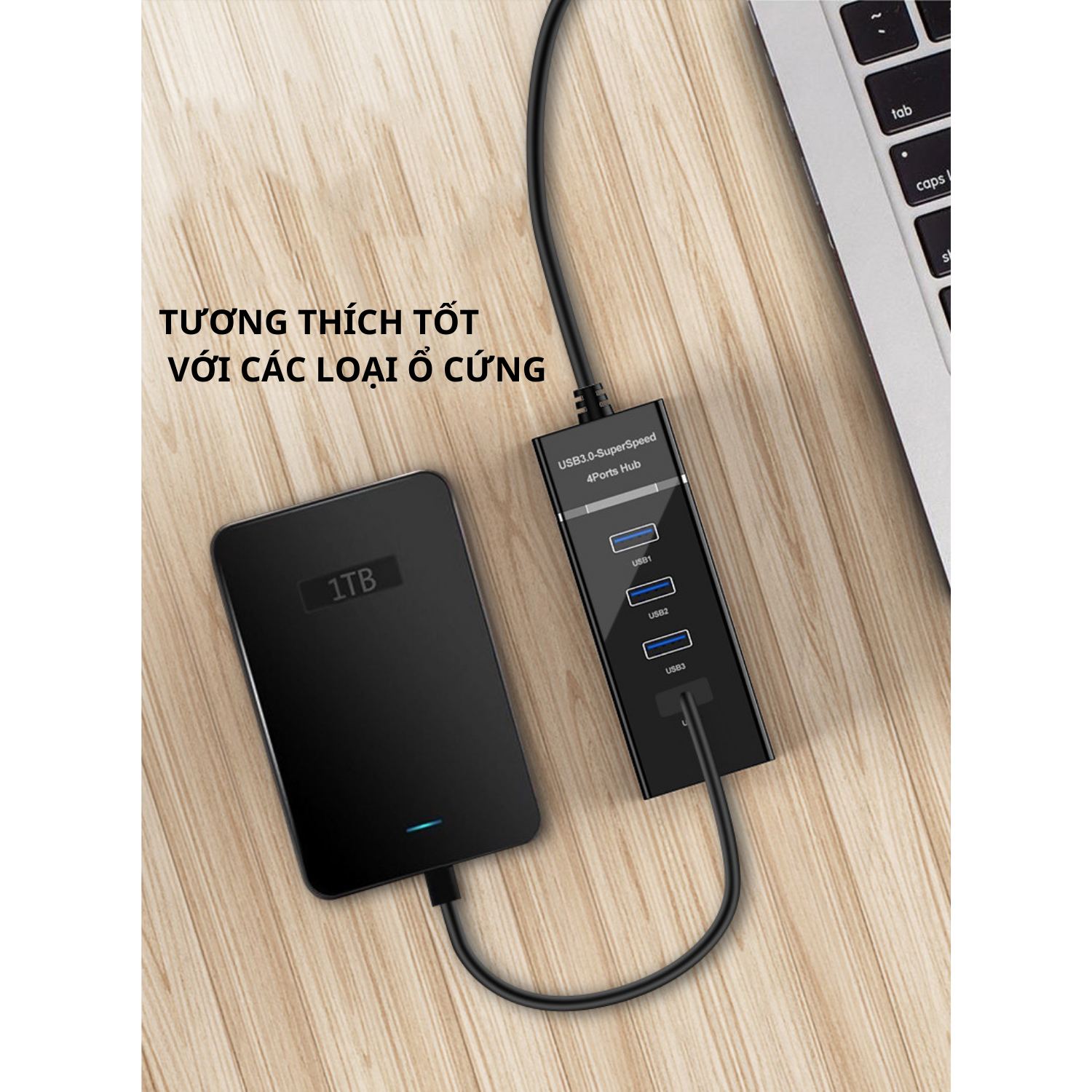 Hub USB 3.0 Chia 4 Cổng - Hàng Chính Hãng Tamayoko