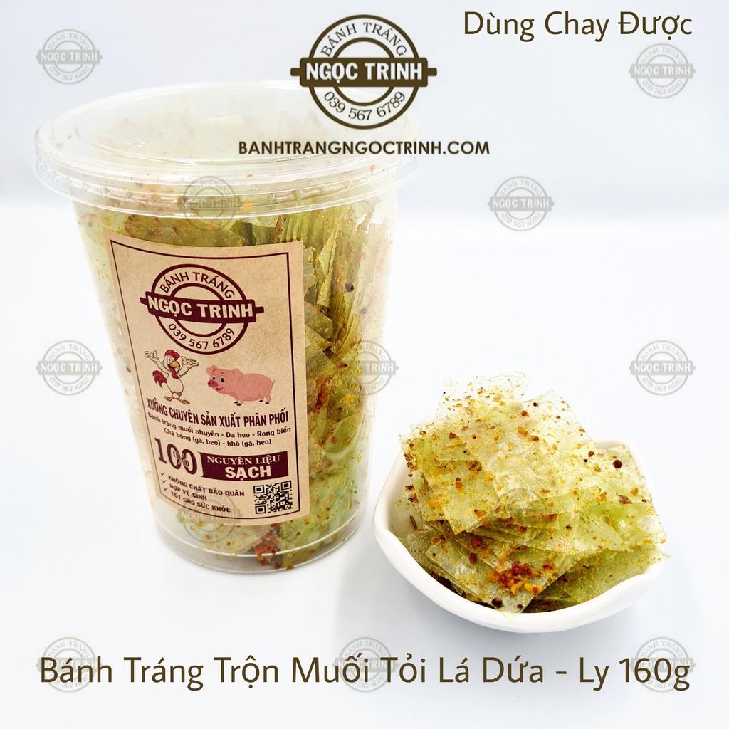 (Ly 160g) Bánh tráng trộn muối tỏi lá dứa siêu ngon bánh tráng Ngọc Trinh