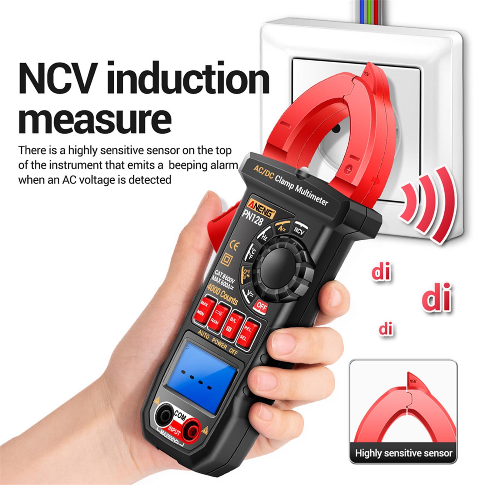 Digital Clamp Meter Voltage Tester Backlight Screen Non-contact Ncv,Resistance Voltage Meter Tool for Cars Troubleshooting Household Outlets