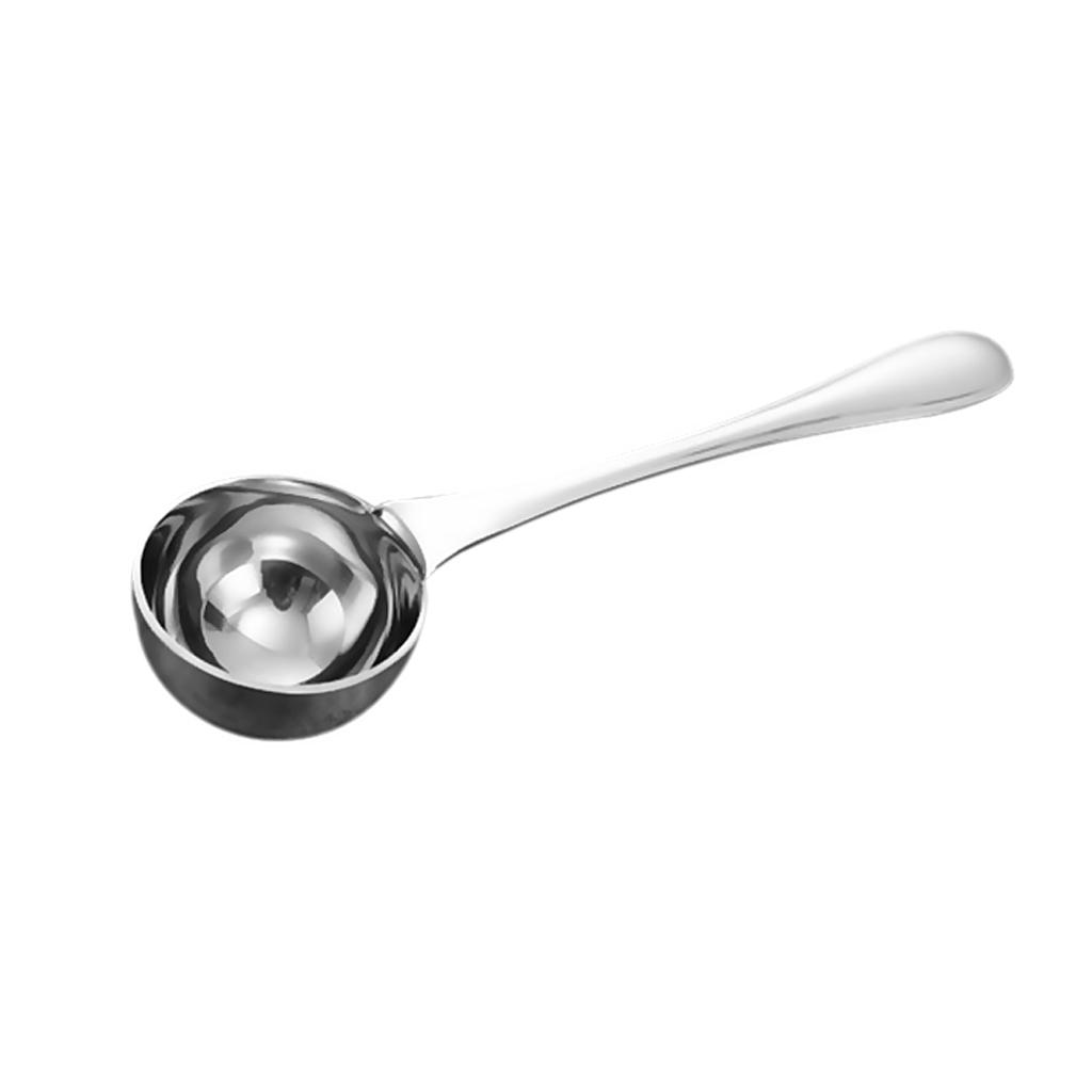 2xStainless Steel Coffee Milk Powder Tea Leaves Self Measuring Scoop Spoon