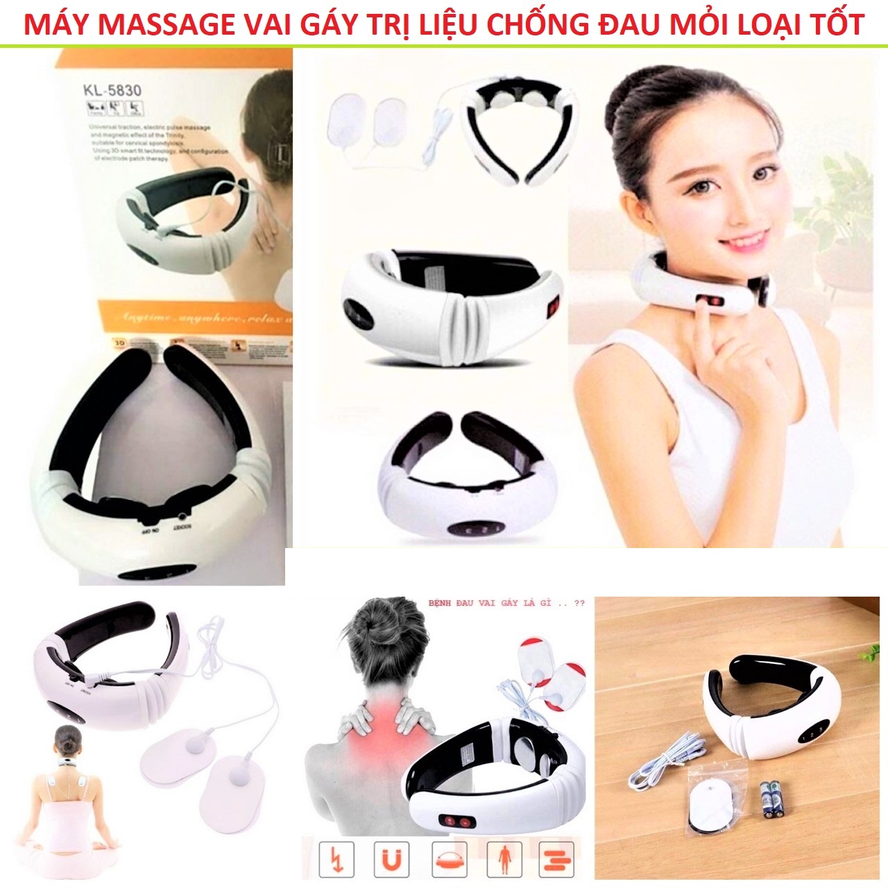 Máy thiết bị massage cổ chống đau mỏi vai gáy hiệu quả cao ngay tại nhà mẫu mới loại tốt