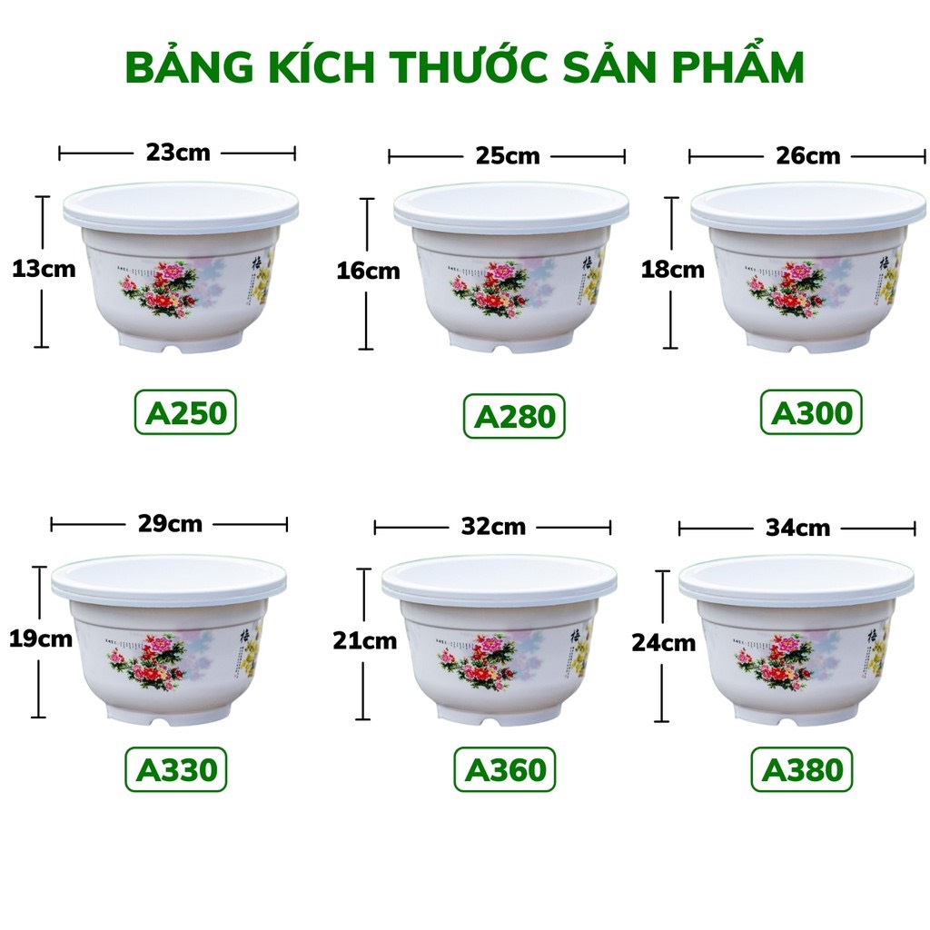 Combo 10 Chậu nhựa trồng cây , trồng hoa, cây cảnh A280 kt 24x17x14 , nhựa dẻo bền với theo thời gian , chịu mưa nắng tốt , hoa văn bốn mùa cực đẹp