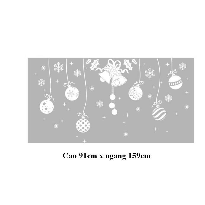 Decal trang trí noel chùm chuông và trái châu