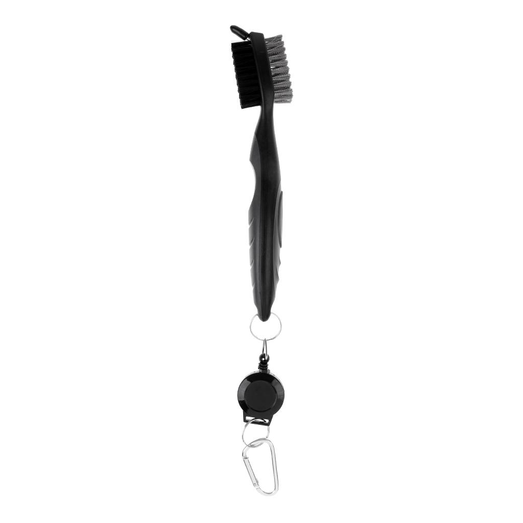 Double Sides Golf Club Brush Groove Cleaner with Retractable String