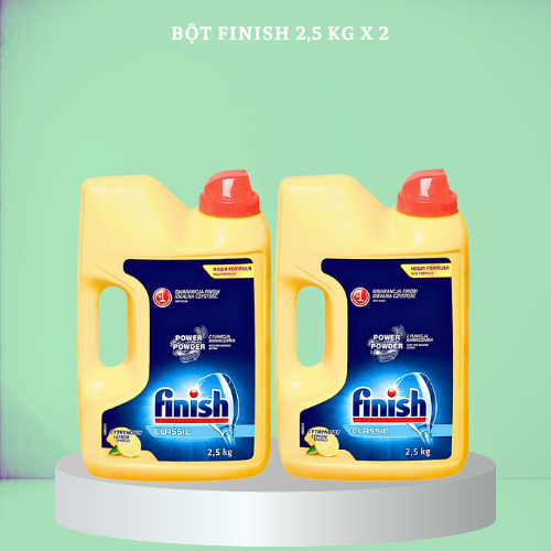 Combo 2 Can Bột rửa bát finish 2,5kg dùng cho máy rửa bát (2.5x2=5kg)