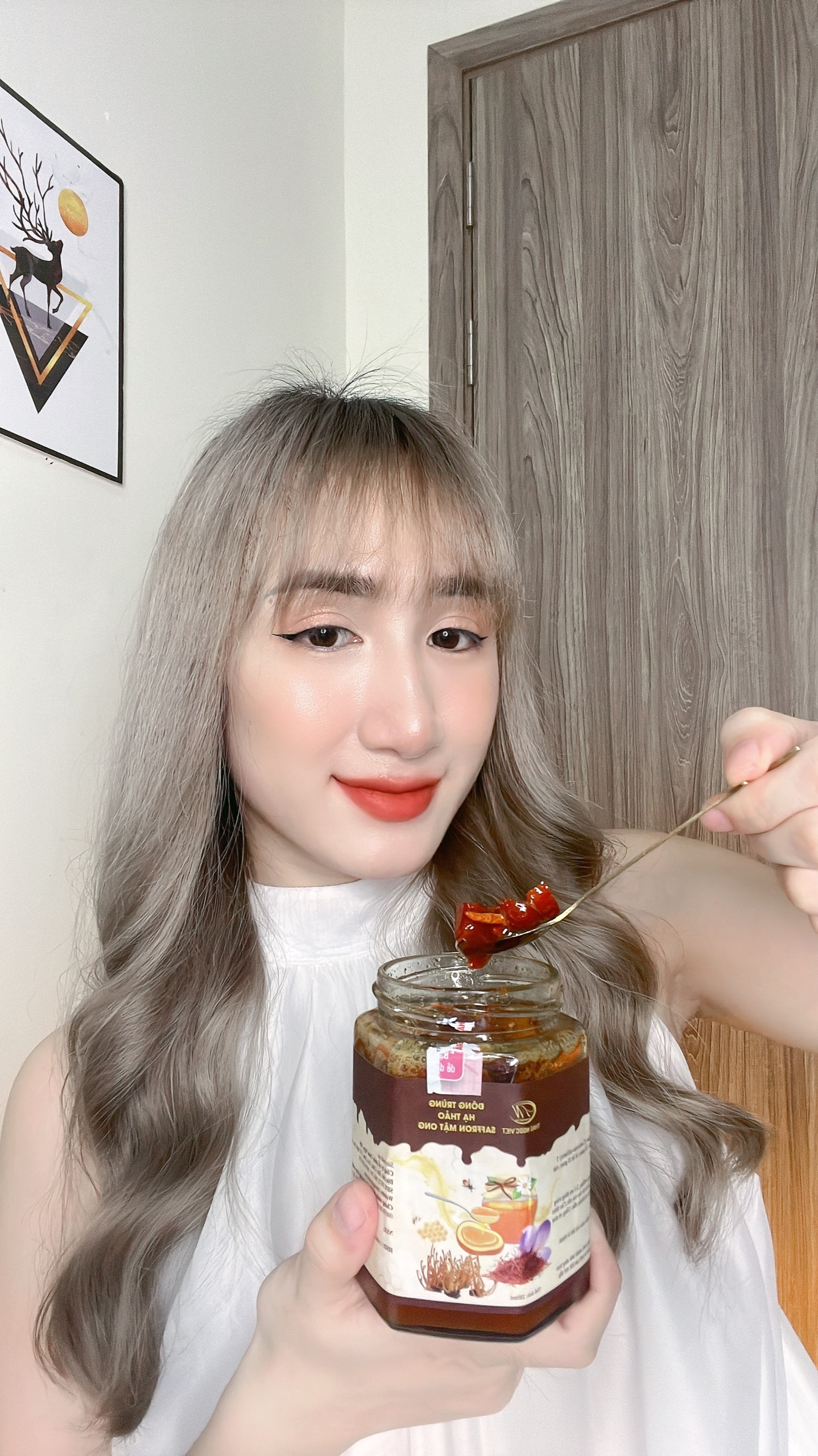 Mật ong saffron đông trùng hạ thảo táo đỏ kỉ tử sữa ong chúa 280ml