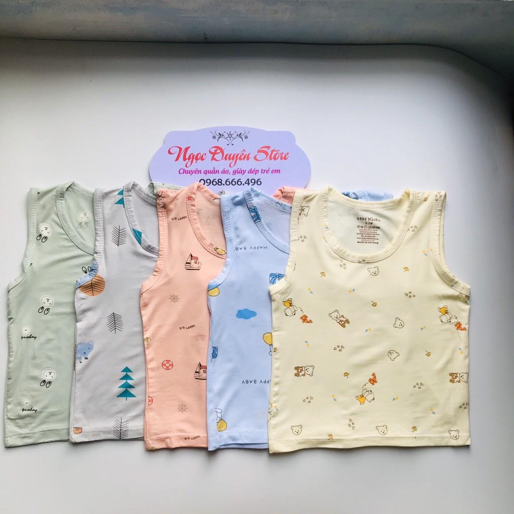 Áo ba lỗ pettit thun lạnh KWOO họa tiết yêu cho bé trai ,bé gái 6-14kg