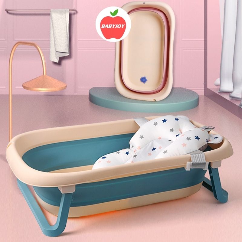 Chậu tắm cho bé, Chậu tắm gấp gọn cho bé kích thước lớn, có cảm ứng nhiệt babyjoymart