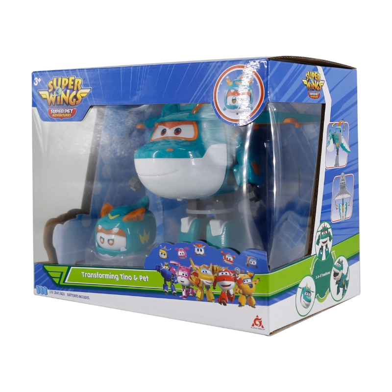 Đồ Chơi SUPERWINGS Robot Biến Hình Cỡ Lớn Khủng Long Tino Kết Hợp Thú Cưng Tino YW770447