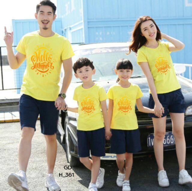 Áo gia đình cotton loại 1 đủ màu