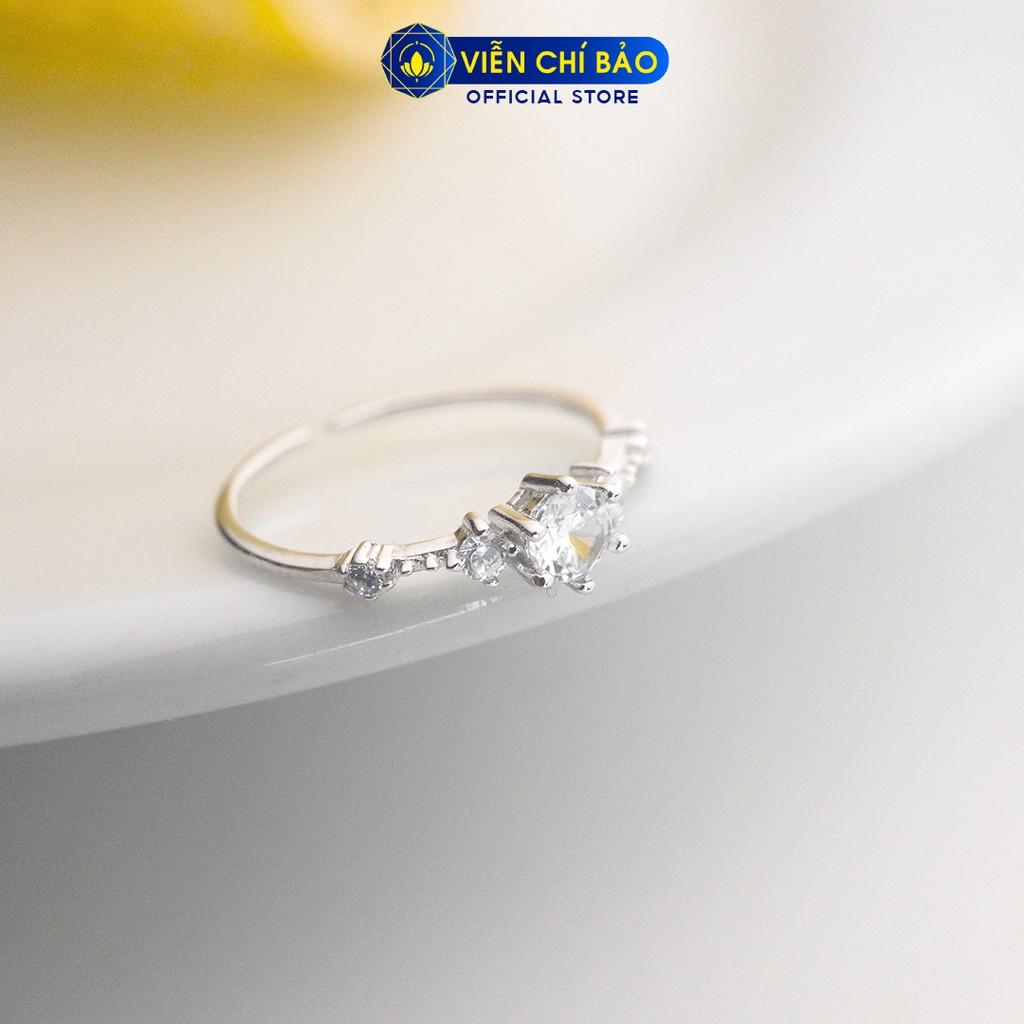 Nhẫn bạc nữ Snow Princess đính đá lấp lánh chất liệu bạc 925 thời trang phụ kiện trang sức nữ Viễn Chí Bảo N400025