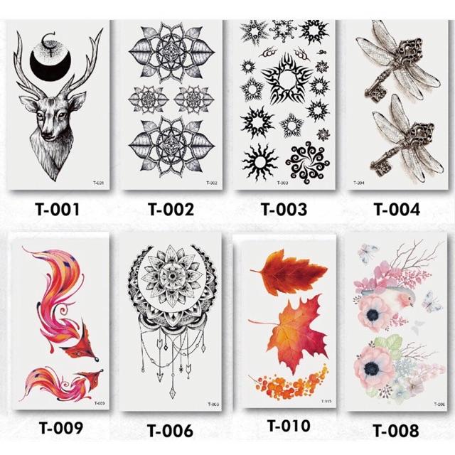Bộ Nhiều Mẫu anime, xăm 3D Hình Xăm Dán, Hình Xăm henna Tattoo Cao Cấp hình xăm 3d
