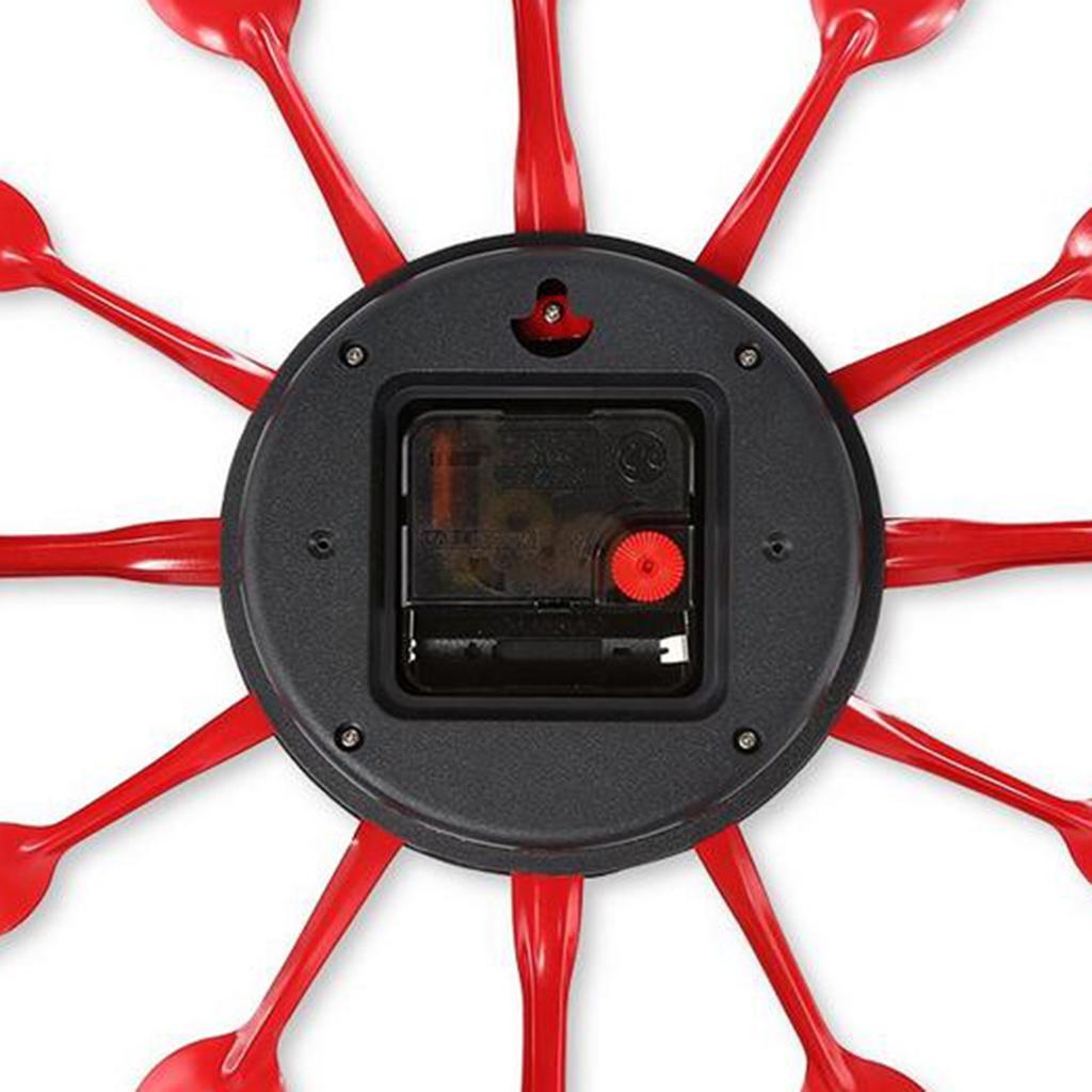 Kitchen Wall Clock 3D Kitchen Spoon Fork Wall Clock Wall Wall Room Black