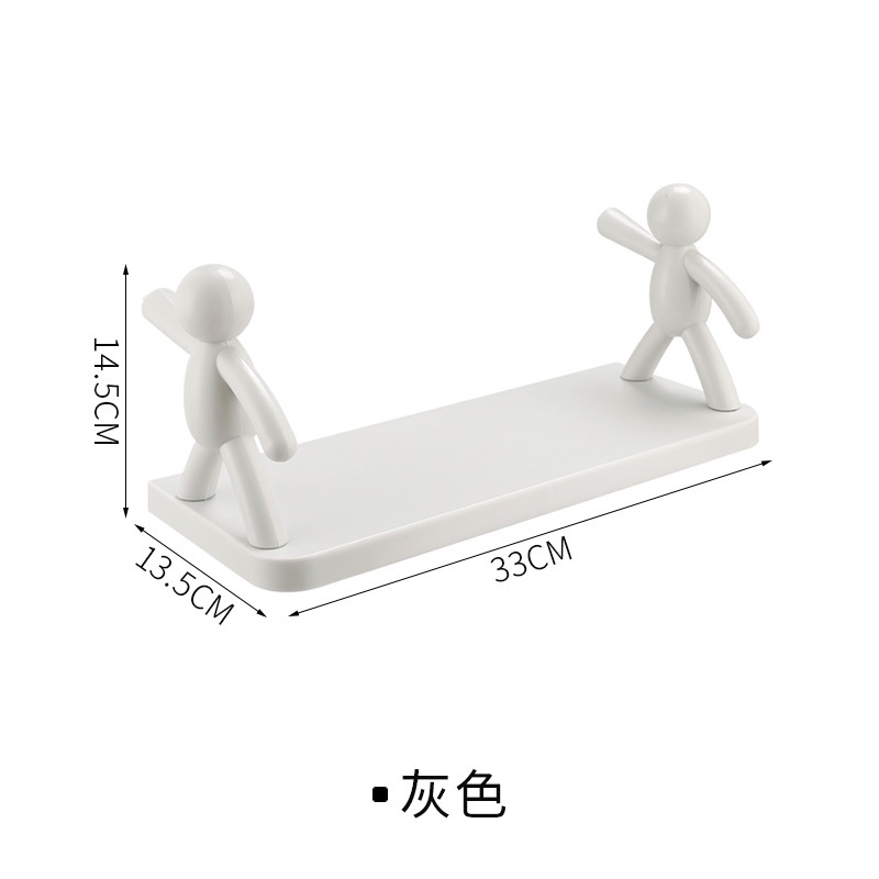 Kệ dán tường nhà tắm hình người chất liệu nhựa PP chắc chắn, Kệ đa năng để đồ hình người trắng, Kệ mỹ phẩm treo tường, decor phòng - Chính hãng MINIIN