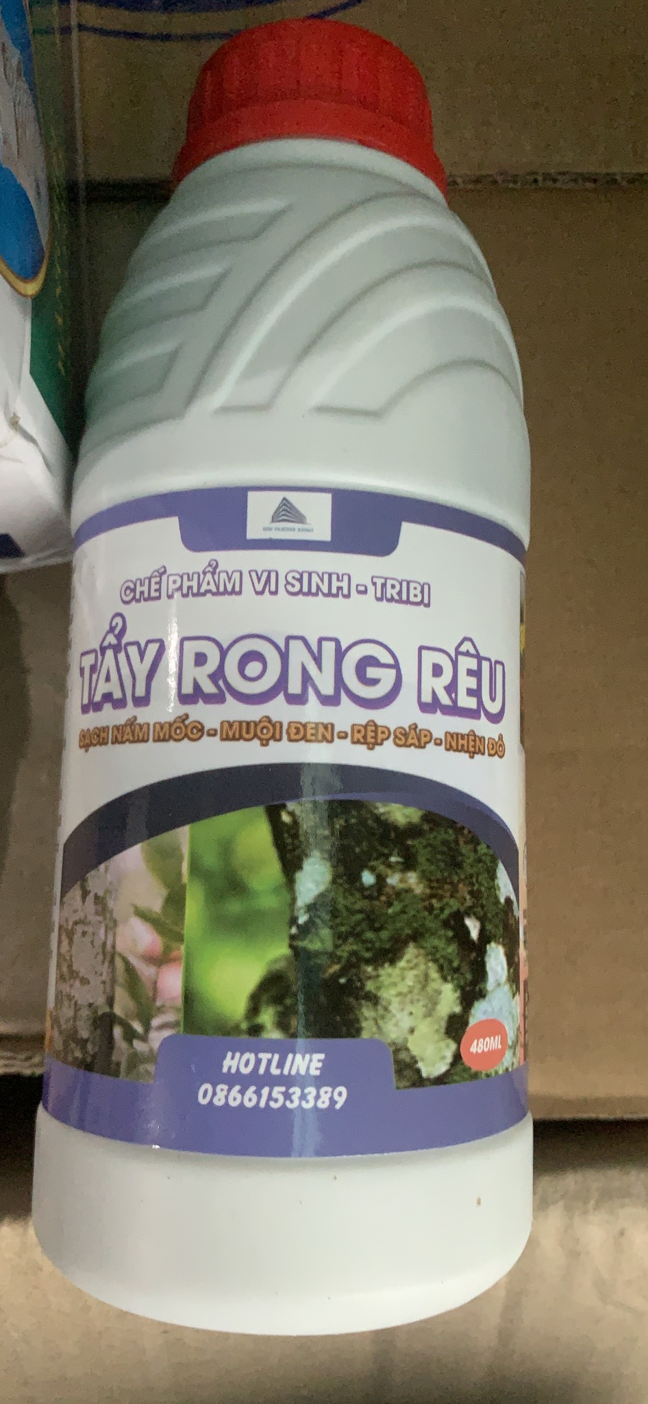 Chế phẩm vi sinh Tẩy Rong Rêu trên cây trồng lọ 500ml