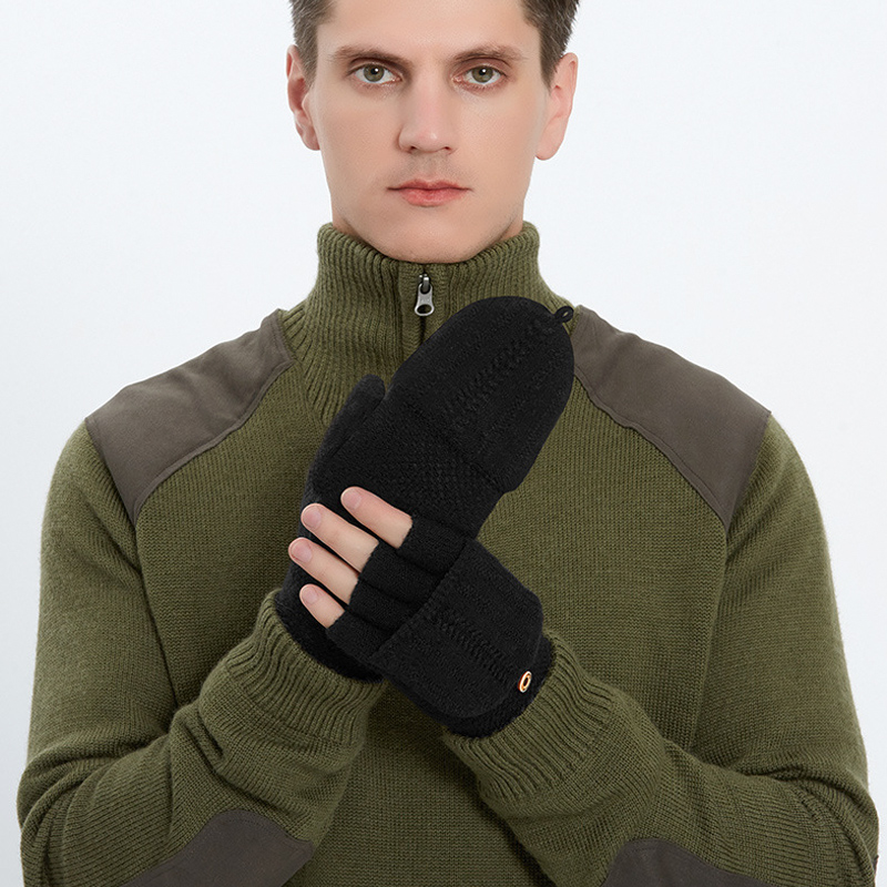 Găng tay nửa ngón nam nữ unisex, chất len cao cấp Golovejoy DZ102