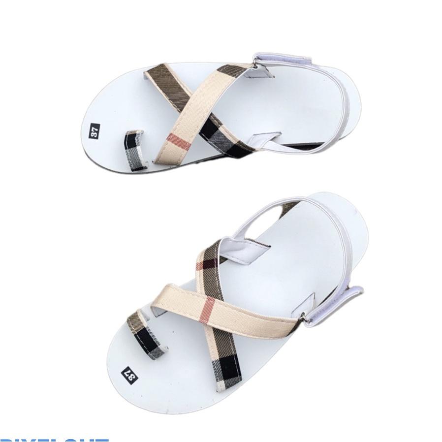 sandal đồng nai xăng đan nữ ( đế trắng quai ca rô sọc vàng ) size từ 35 nữ đến 42 nữ