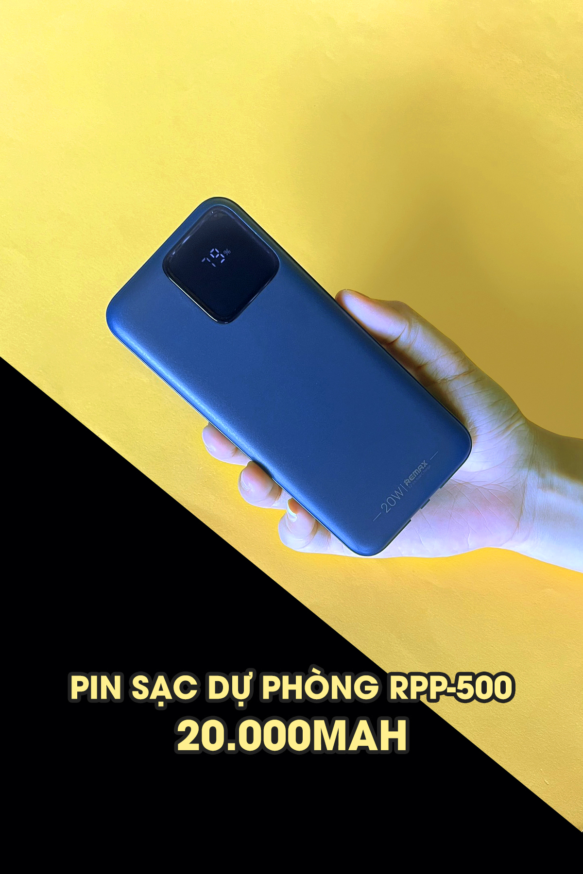 Sạc dự phòng 10000mAh Remax RPP-500 Tích hợp 2 cáp sạc nhanh PD 22.5W Hàng Chính Hãng Remax