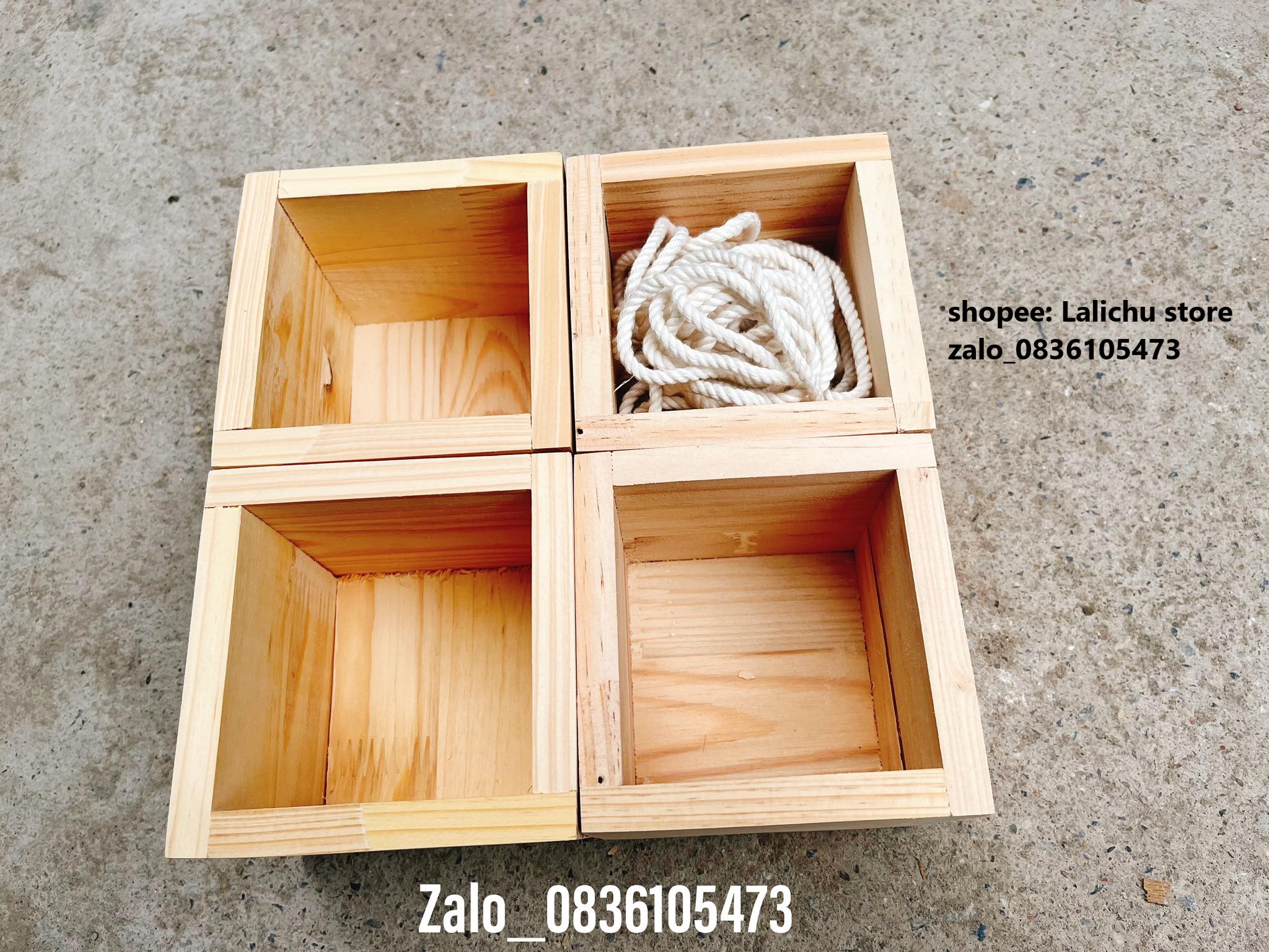Hộp gỗ mini trồng sen đá