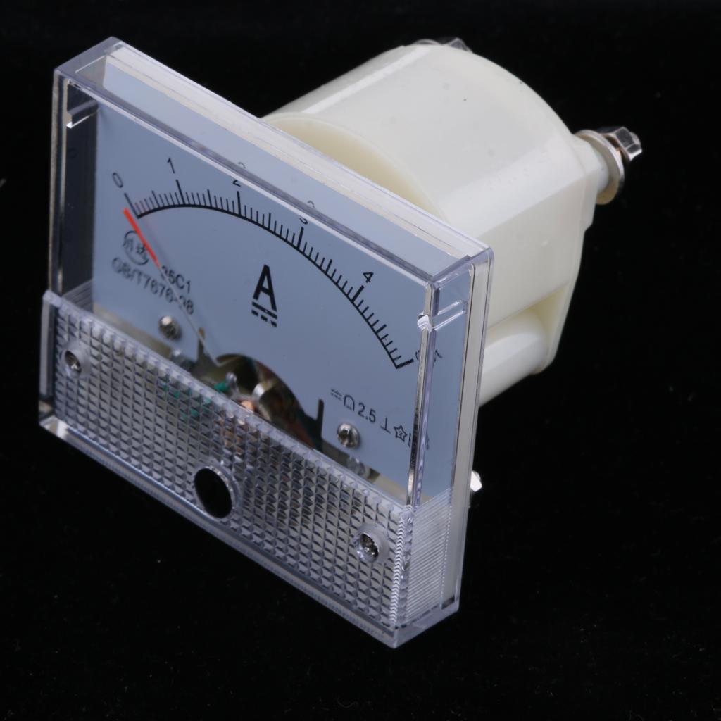 2Pcs DC Ammeter Analog Panel Amp Meter Current Pointer -10A 0-5A