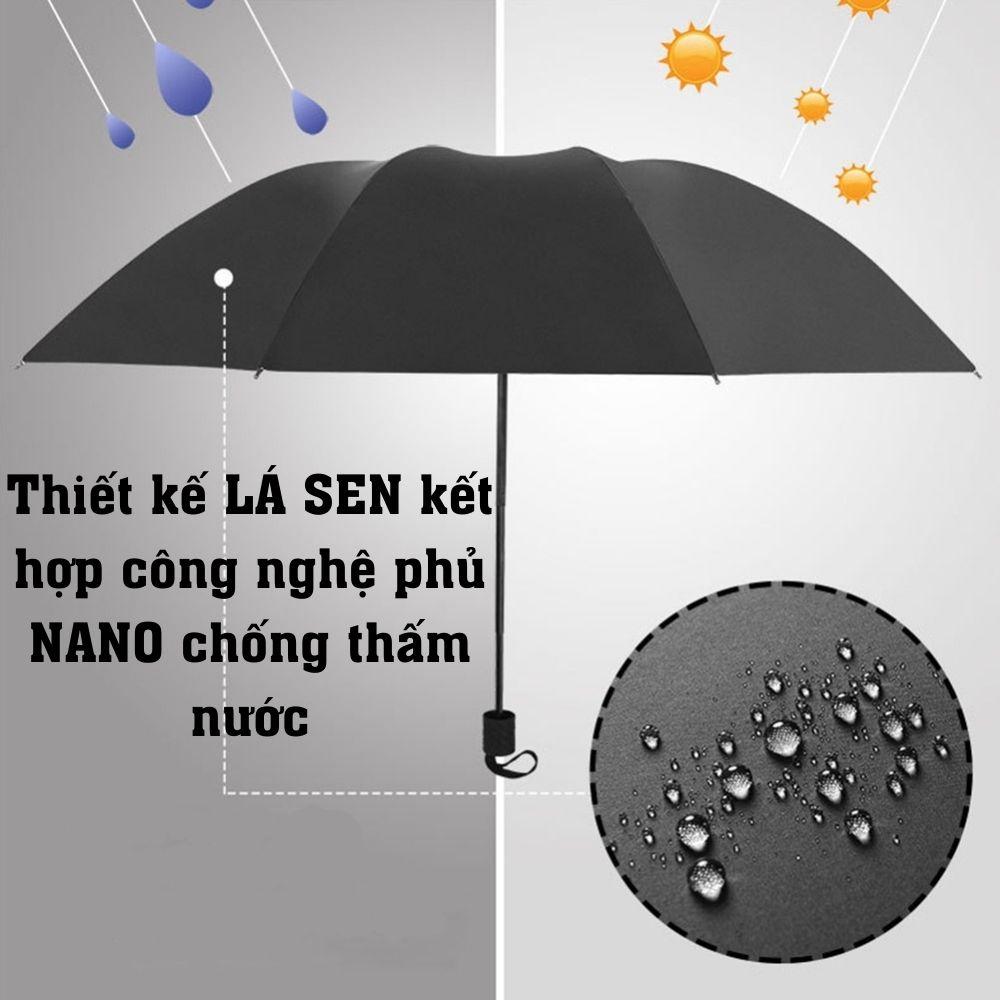 Ô đi mưa che nắng cầm tay cao cấp cỡ lớn gấp gọn đi đường loại to đẹp 10 nan thép xuất Nhật chắc chắn
