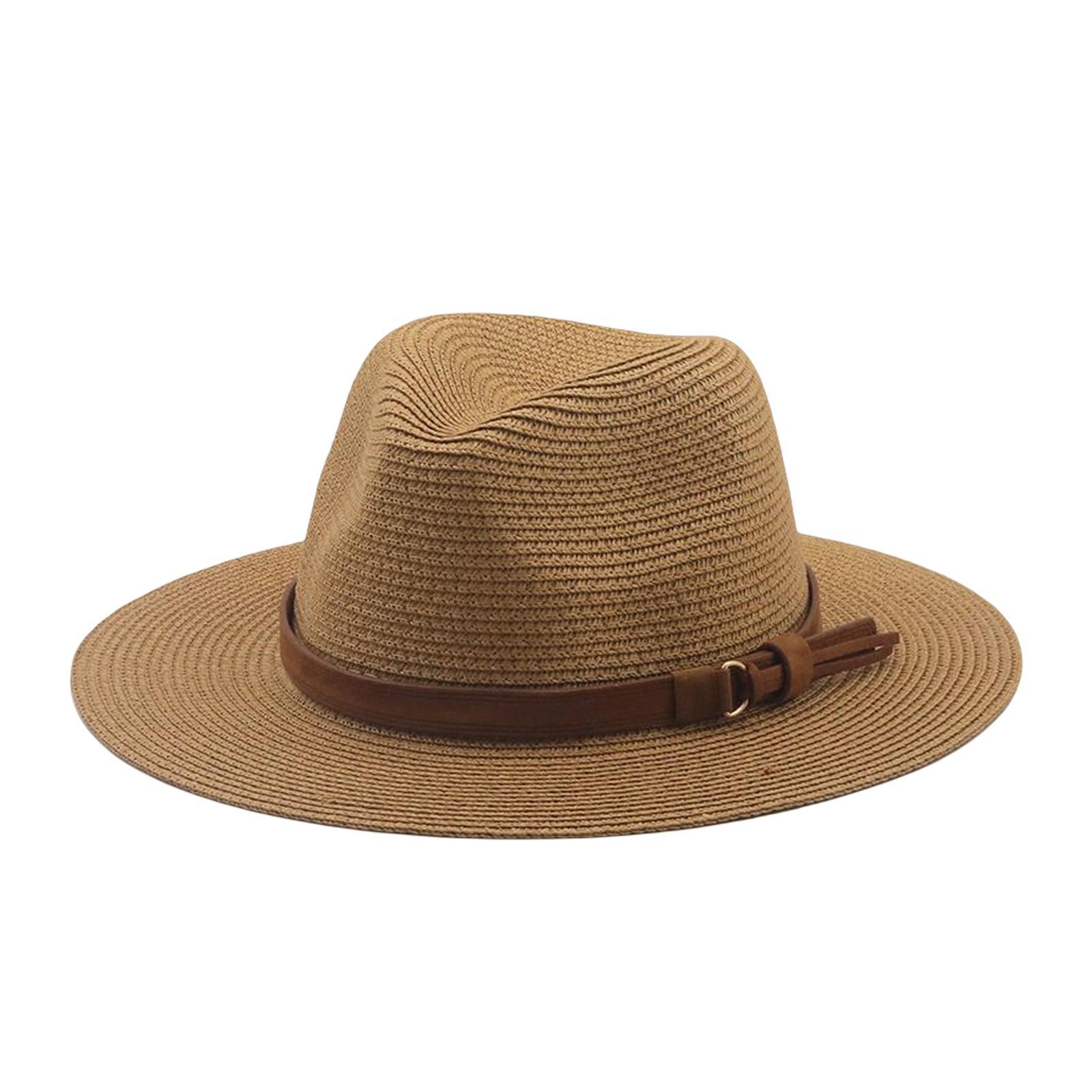 Women Men Straw Hats Panama Sunhats Beach Sun Visor UV Protective Bohemia Wide Brim Sun Hat for Travel Vacation Summer Hiking
