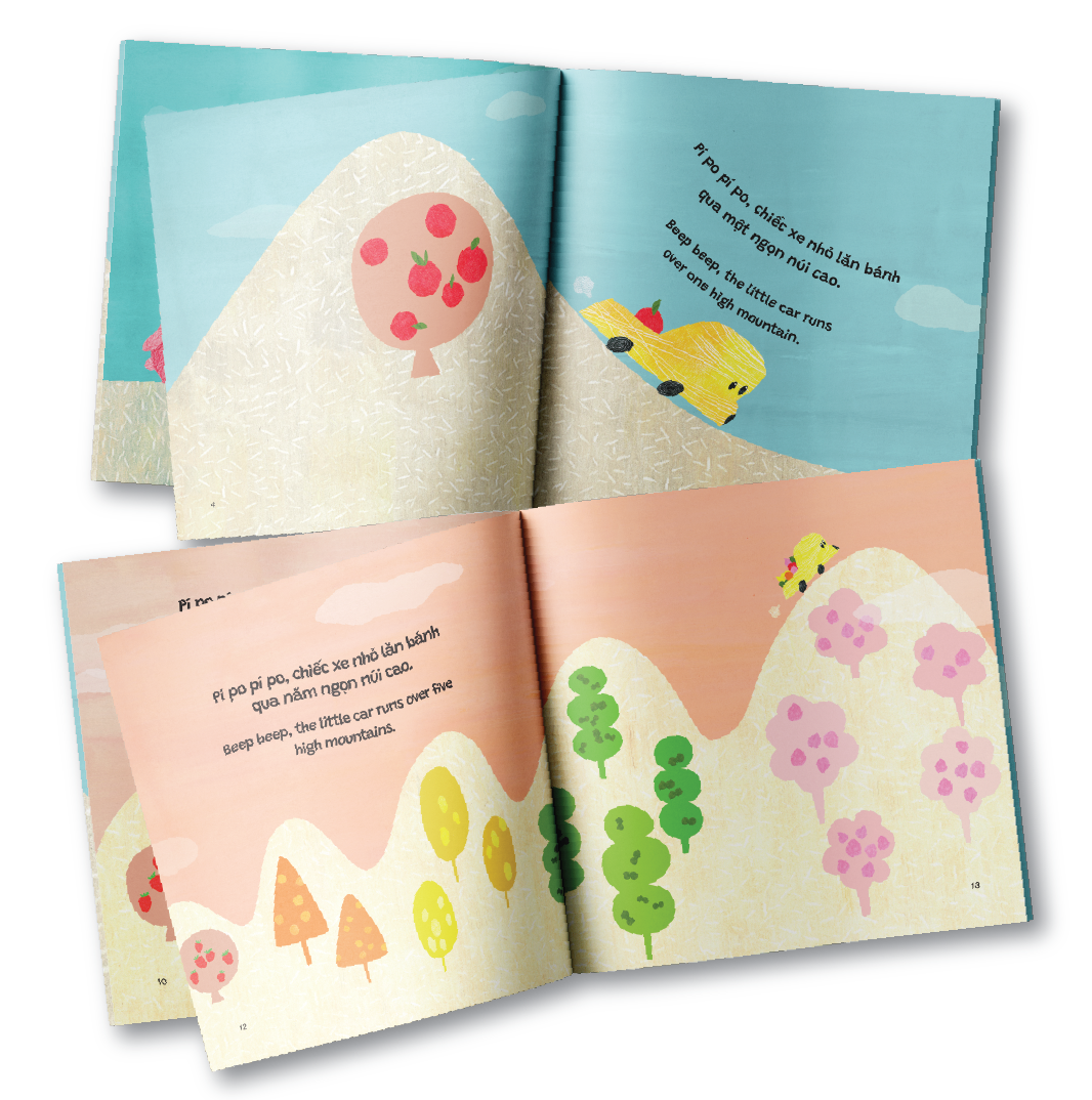 Picture Books Song Ngữ -  Chiếc xe nhỏ pí po – The Little Car - Bộ Sách Phát Triển IQ-EQ Đầu Đời Cho Bé ( 0-4 tuổi )