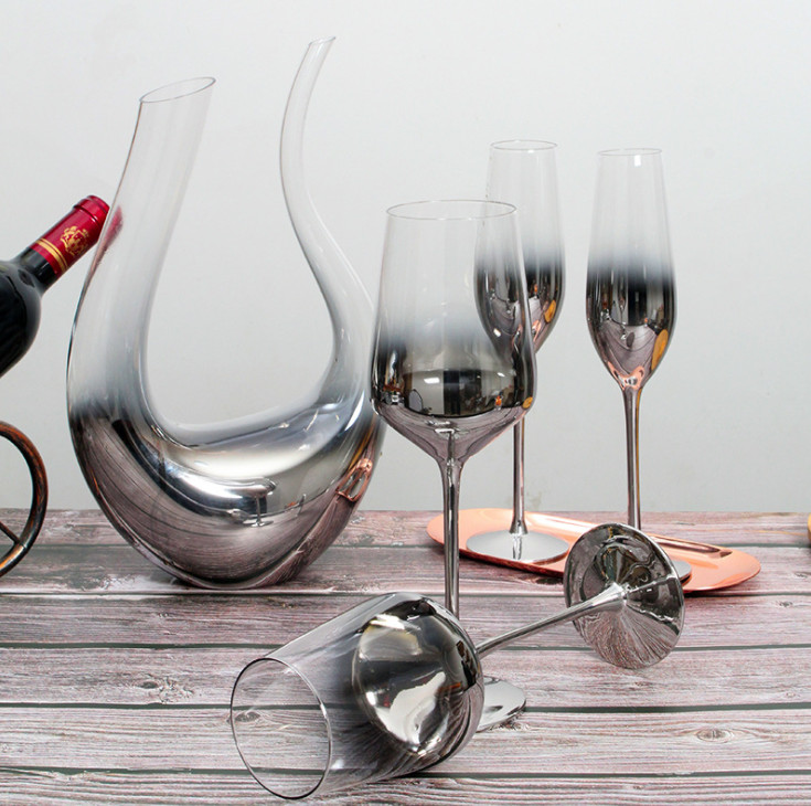 Set bình Vang Decanter Silver