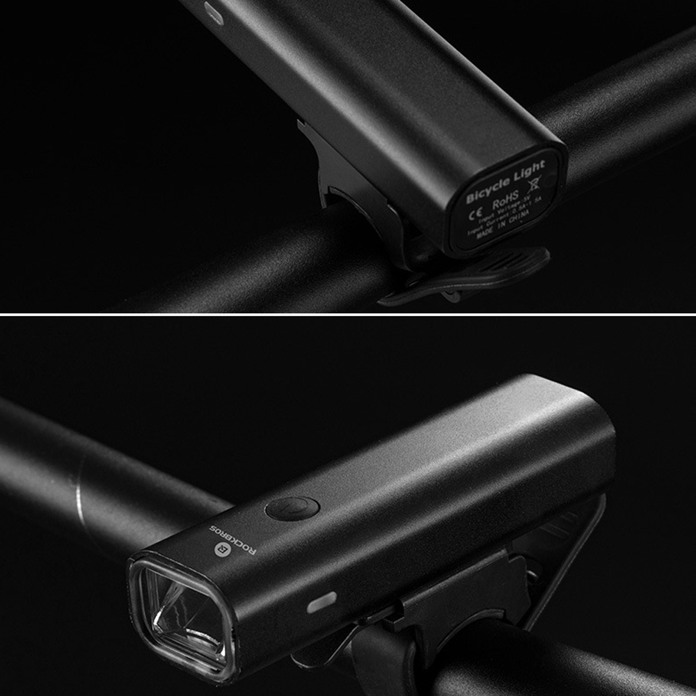 ROCKBROS Đèn xe đạp LED Mặt trước chống nước Đèn xe đạp USB Sạc xe đạp