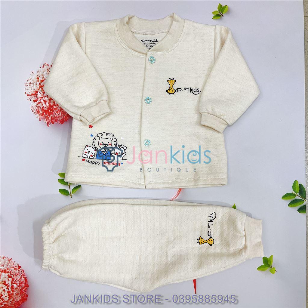 Bộ quần áo thu đông dài tay chất nỉ xốp cho bé 0-24 tháng tuổi PT Kids