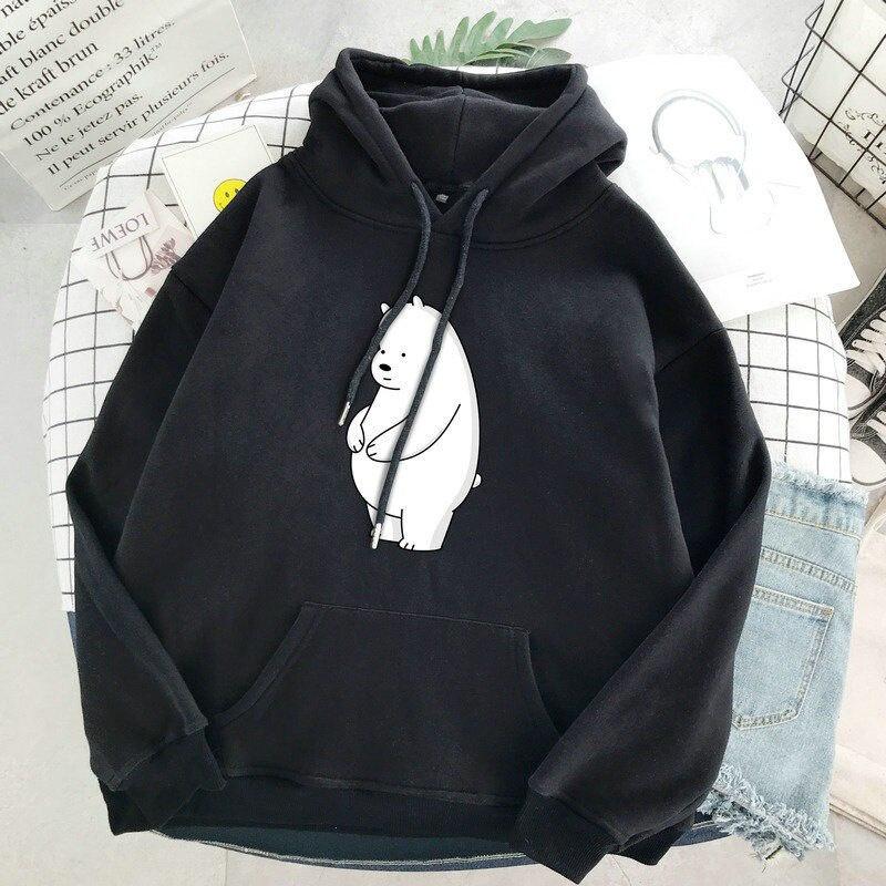 Áo Hoodie In Hình Gấu Áo Nỉ Mùa Đông Ấm Thun Tay Dài