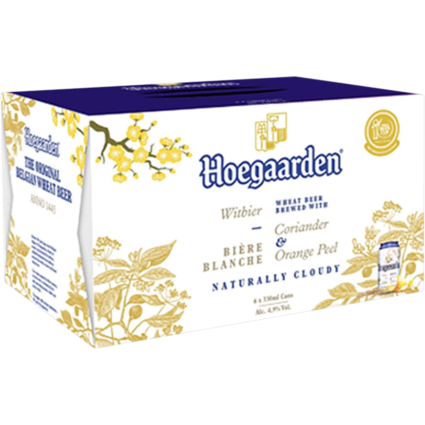 Bia Hoegaarden White lon 330ml 6 lon