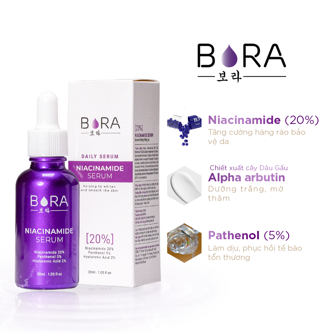 Serum dưỡng trắng da Bora Niacinamide lọ 30ml