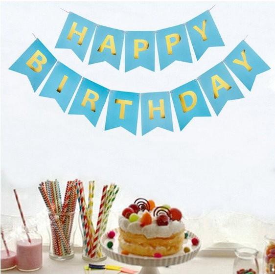 Dây Cờ Treo Ánh Kim trang trí sinh tiệc sinh nhật Chữ Happy BirthDay NGUYÊN LIỆU LÀM BÁNH