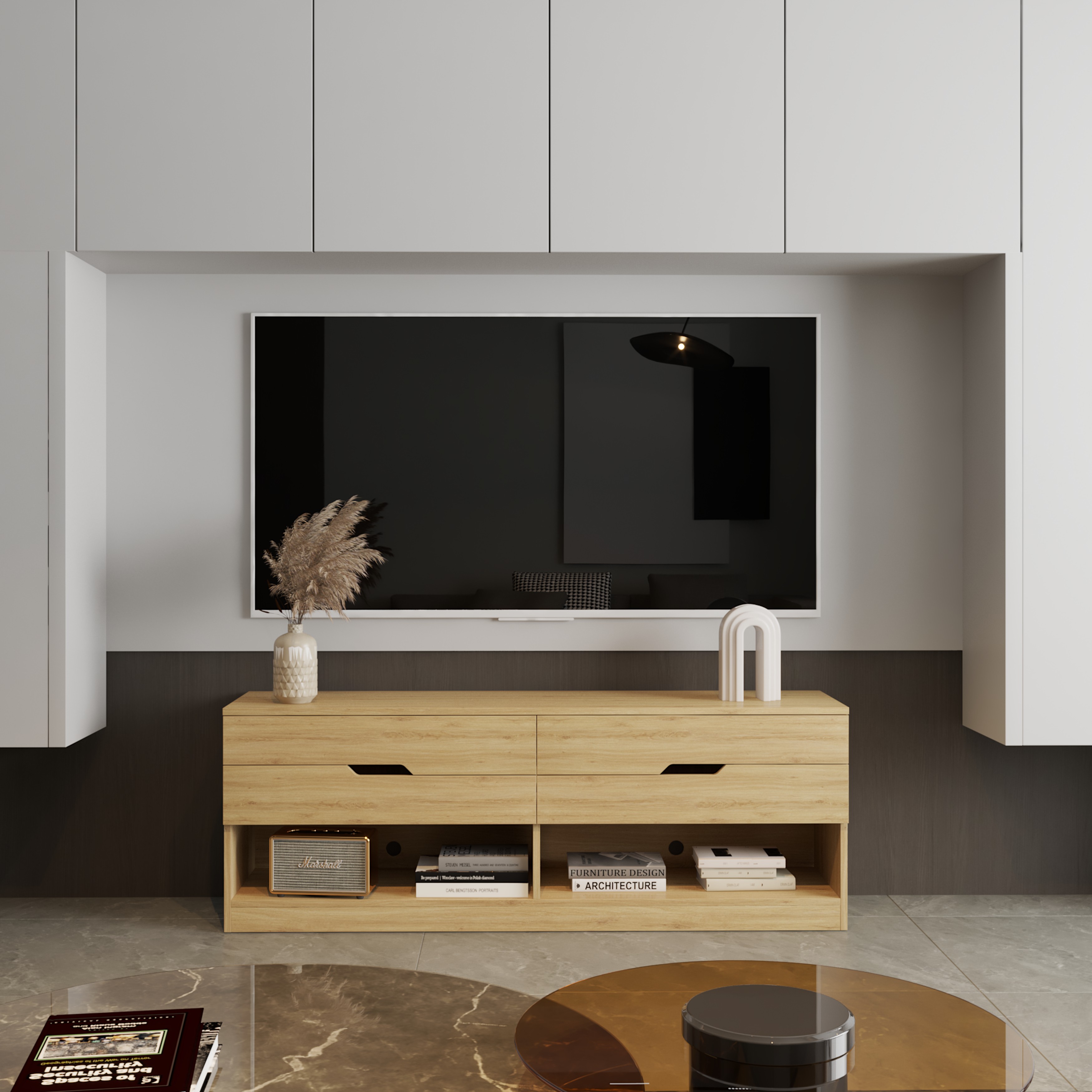 DASH, Kệ Tivi 4 ngăn kéo, 150cm x 35cm x 54cm , KTV_005