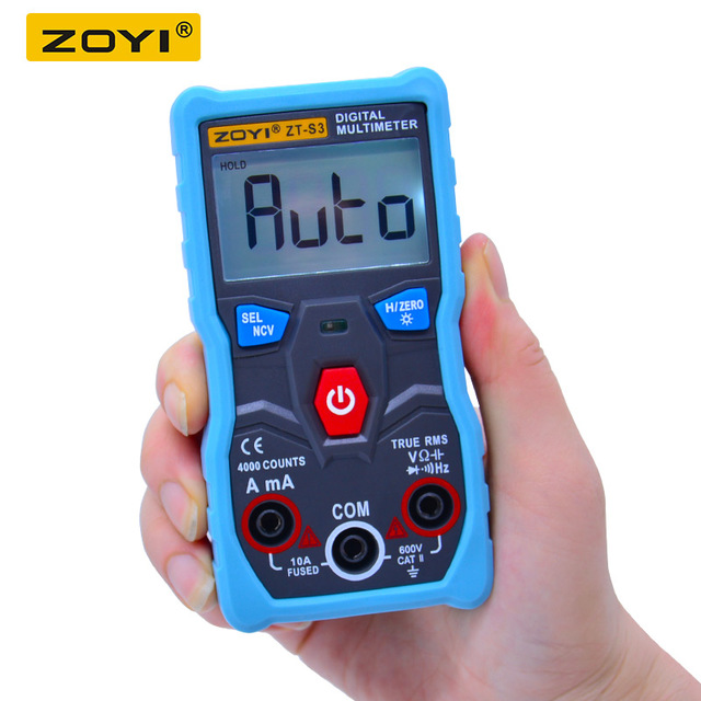 Đồng hồ đo điện vạn năng Zoyi ZT-S3, Đồng hồ kỹ thuật số tự động Đo AC DC 600V Vôn Kế + NCV Kiểm Tra Màn Hình LCD Có Đèn Nền