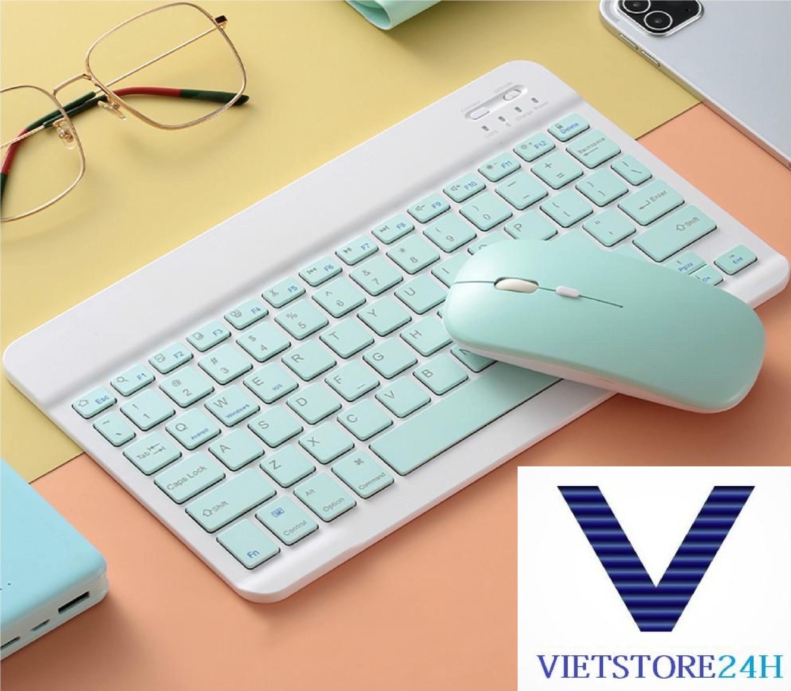 Bàn Phím Và Chuột Bluetooth Mini Siêu Mỏng GOIIOG 030 dùng cho ipad, điện thoại có đa dạng màu sắc cá tính VT - Hàng chính hãng