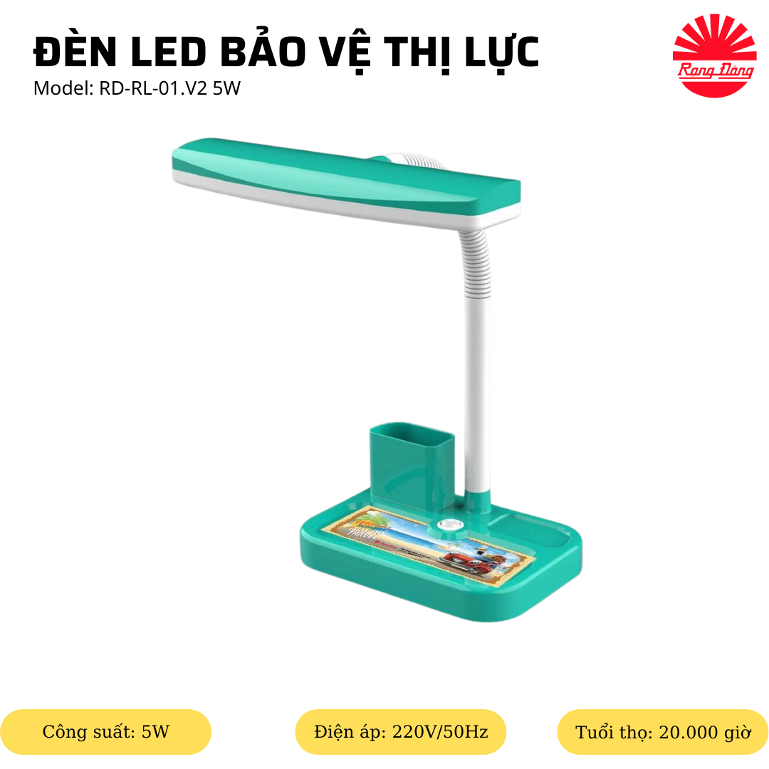 Rạng Đông | Đèn Bàn LED Bảo Vệ Thị Lực RD-RL-01.V2 5W 6500K