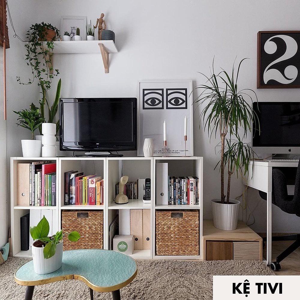 Kệ để đồ 2 tầng tổ ong mẫu mới màu trắng hottrend, làm từ chất gỗ MDF siêu chắc chắn dễ lắp ráp