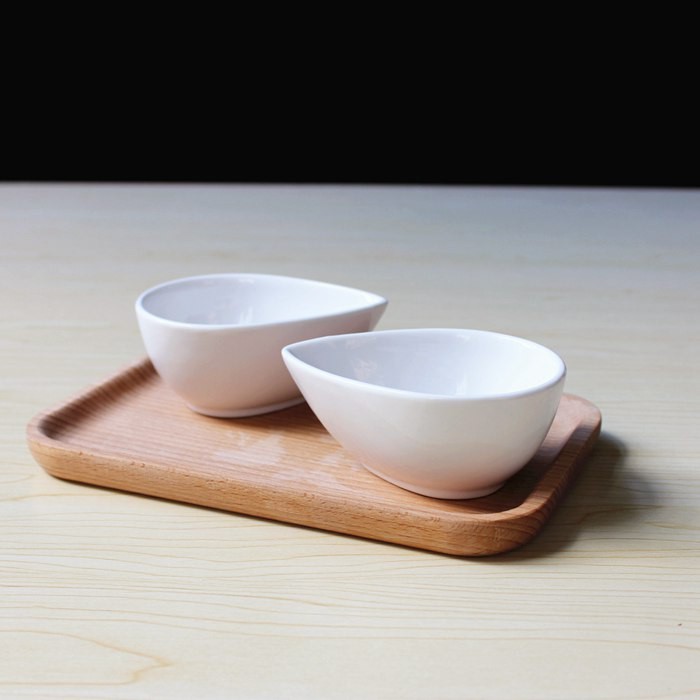 Bát sứ ăn dặm hình giọt nước trắng 120ml