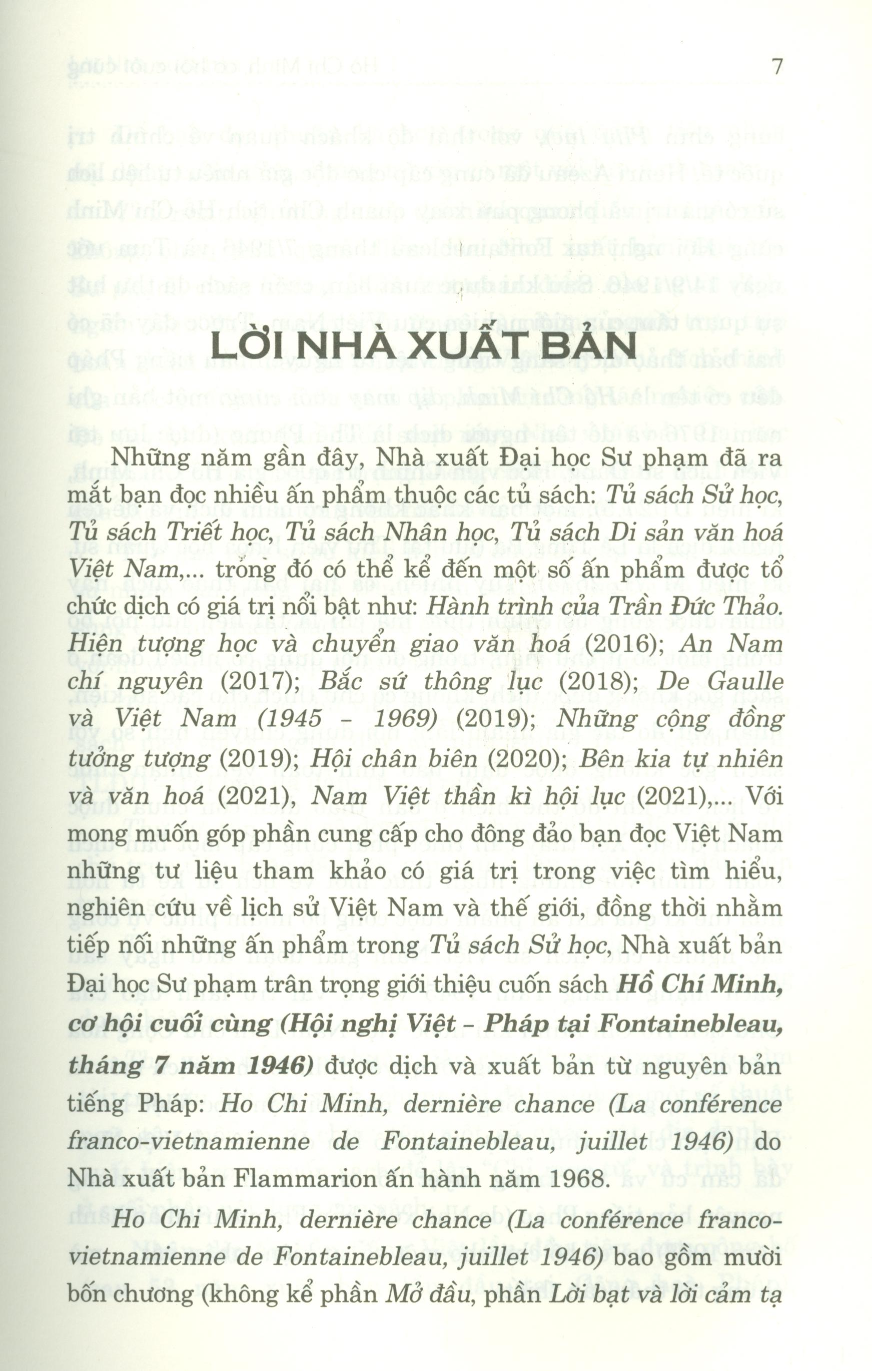 Hồ Chí Minh Cơ Hội Cuối Cùng (Hội Nghị Việt - Pháp Tại Fontainebleau, Tháng 7 Năm 1946) - Bìa mềm