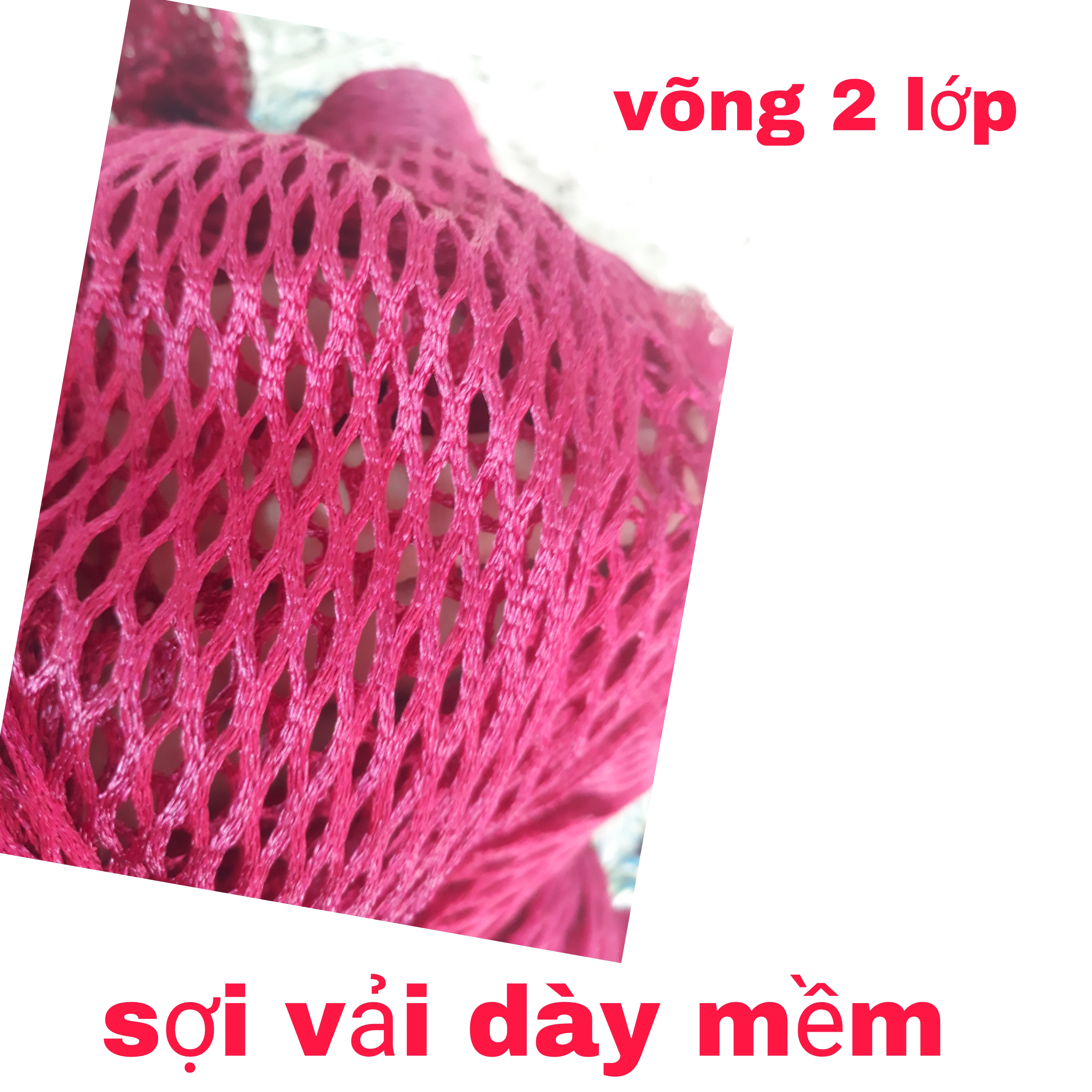 Võng lưới Cột Đầu 2 Lớp nặng 1kg. KT 245cmx 170cm. Võng Treo Tường. Lưới Võng Cao Cấp