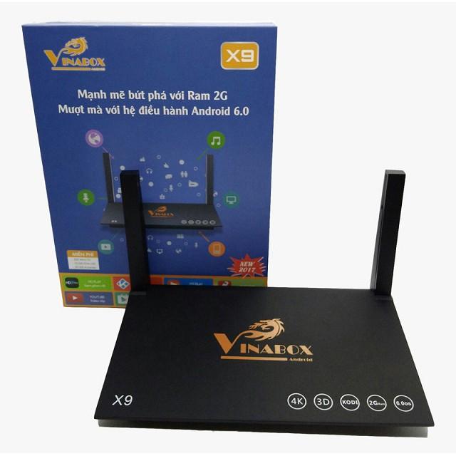 Android TV Box Vinabox X9 Ram 2GB Wifi cực Mạnh - Màu Đen - Hàng Chính Hãng