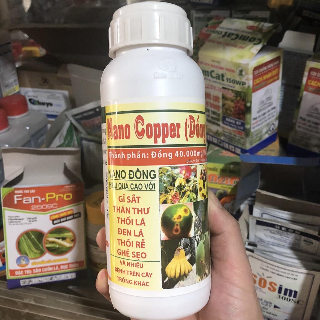Nano đồng 480ml trừ bệnh thán thư, gỉ sắt, thối lá, thối rễ, ghẻ sẹo, đốm lá trên cây trồng